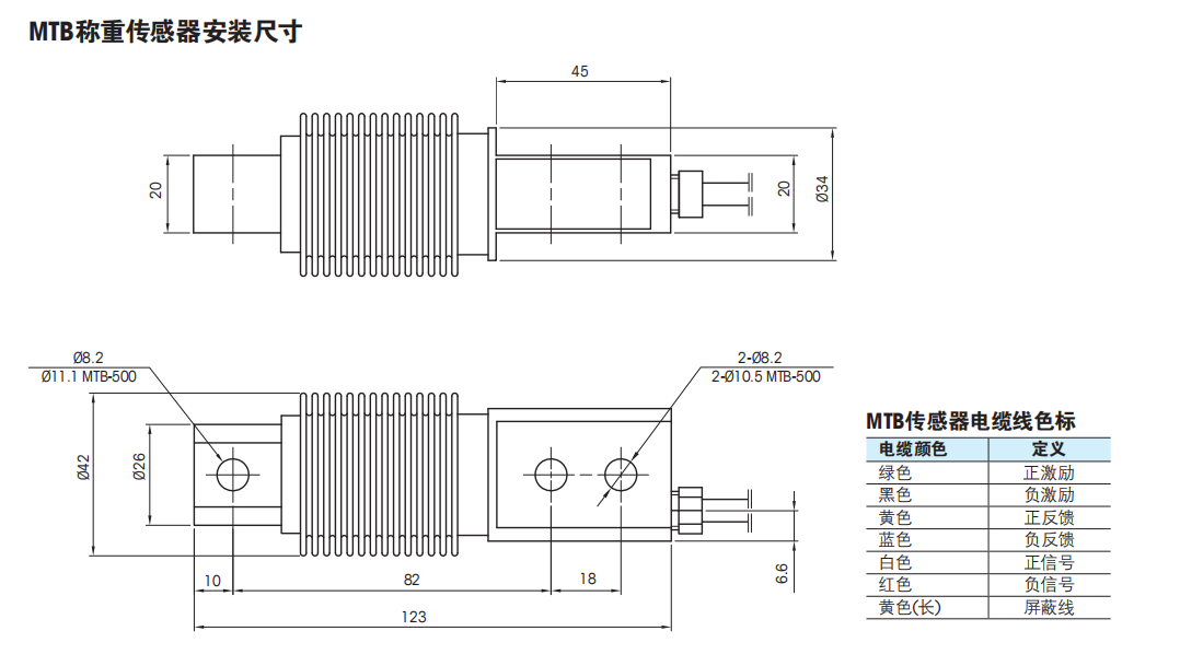 MTB称重传感器产品尺寸